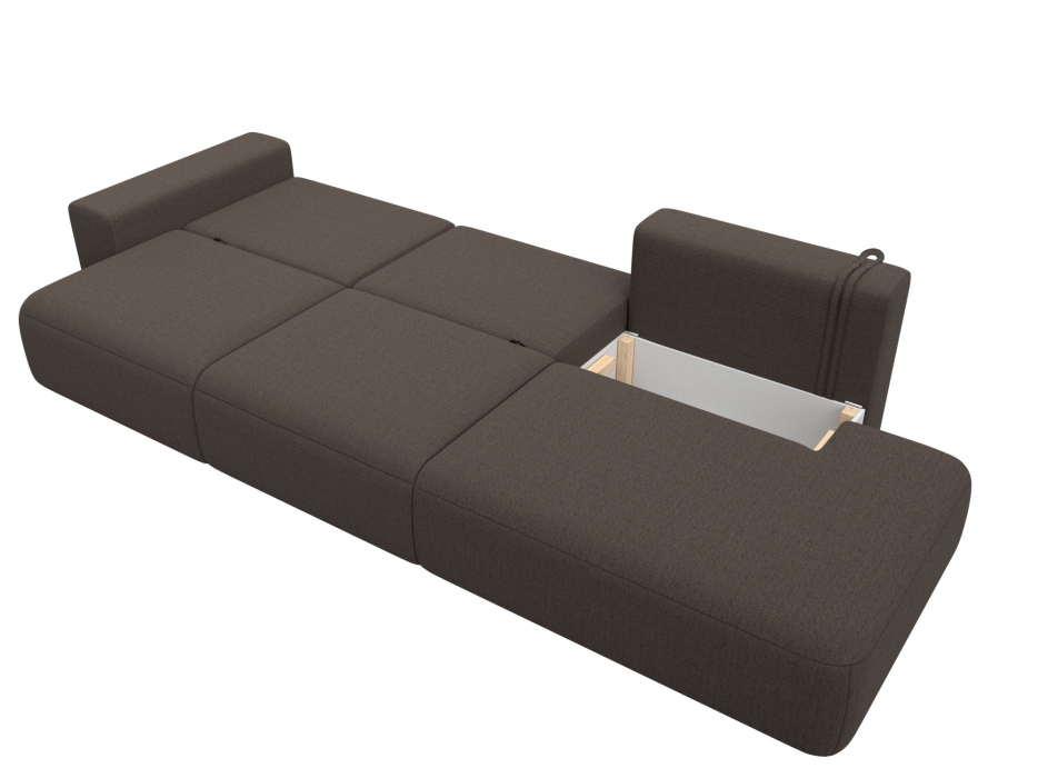 Диваны еврокнижки, Диван прямой Лига-036 НПБ Модерн Лонг подлокотник слева, рогожка Амур