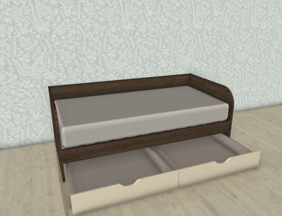 Кровати 90х190, Модульная система Карина Кровать КР-117 Гикори Джексон Темный