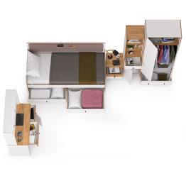 Мебель для большой молодёжной комнаты Вуди компоновка № 39