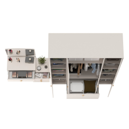 Трюмо с зеркалом и ящиками и комод-шкаф 4-х дверный Афина