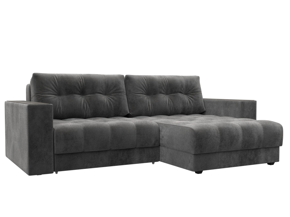 Диваны угловые в гостиную, Диван угловой с декором Лига-049 НПБ, велюр TOWER