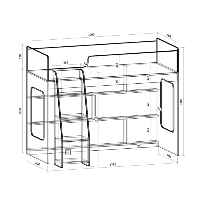 Кровати-чердаки, Кровать чердак Легенда 42.3.1