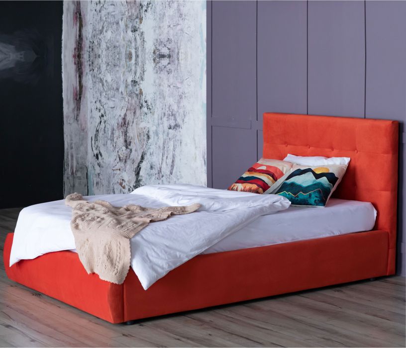 Мягкая кровать, Мягкая кровать Selesta 1200 с подъемным механизмом с матрасом АСТРА