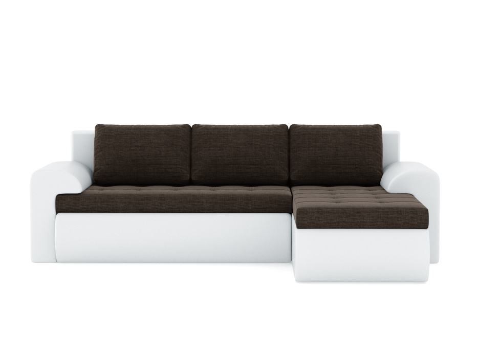 Диваны угловые в гостиную, Диван-кровать угловой Кормак с подлокотниками, рогожка +кож. зам.