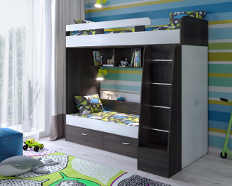 Двухъярусная кровать Юниор 6, Венге