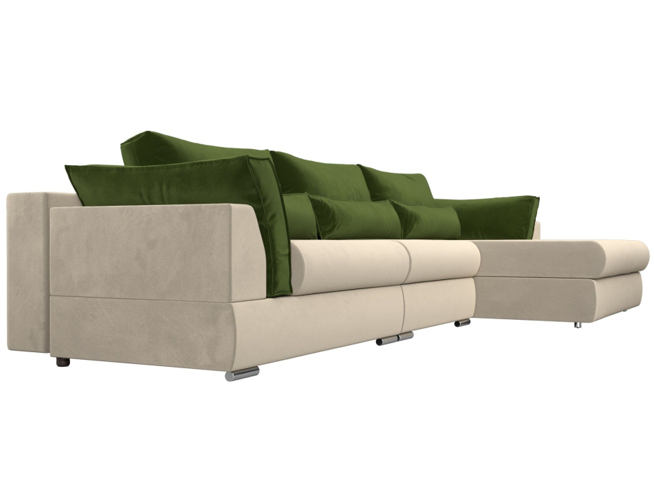 Диваны угловые в гостиную, Угловой диван Пекин Long угол правый, НПБ, микровельвет