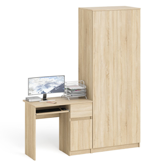 Компьютерные столы, Шкаф 2-х дверный Мори МК800 и компьютерный стол МС-1 дверь и ящик справа