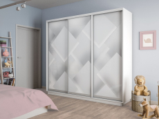 Шкафы-купе 3-х дверные, Шкаф-купе Экспресс 3-х дверный Фотопечать Квадрат Стекла 210х45х240