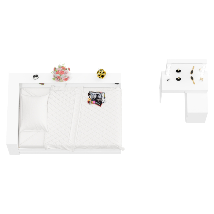 Спальные гарнитуры, Туалетный столик для спальни с подсветкой 110 и Ксения кровать 1200 с ящиками и прикроватный блок