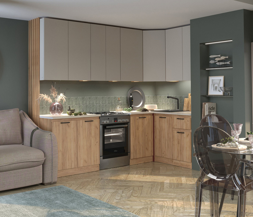 Кухонные гарнитуры, Кухня угловая Ревилья  03