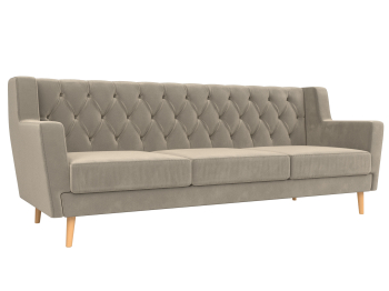 Прямой диван Брайтон 3 Люкс, микровельвет