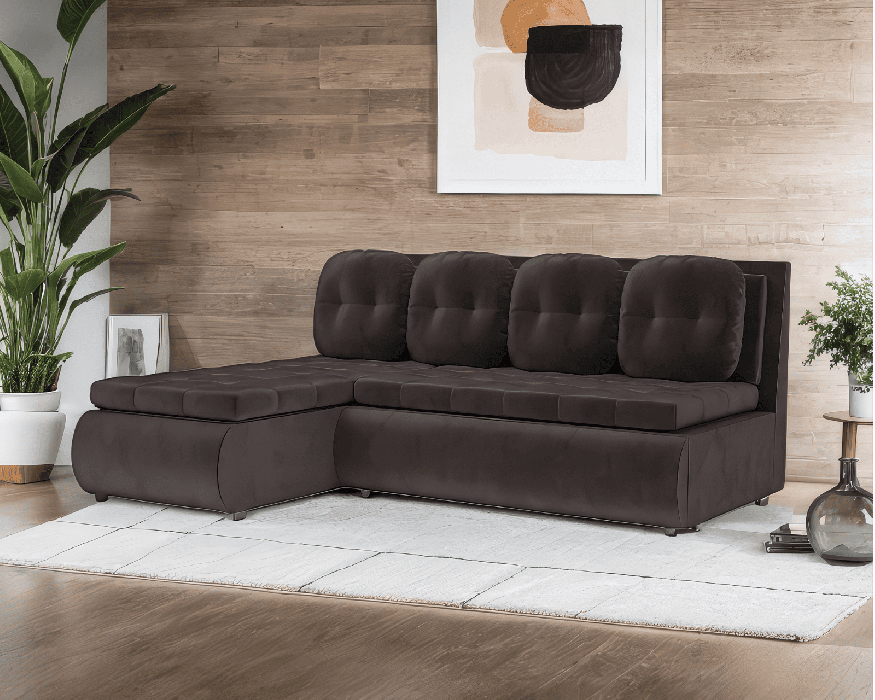 Диваны угловые в гостиную, Диван угловой Кормак (Бархат)