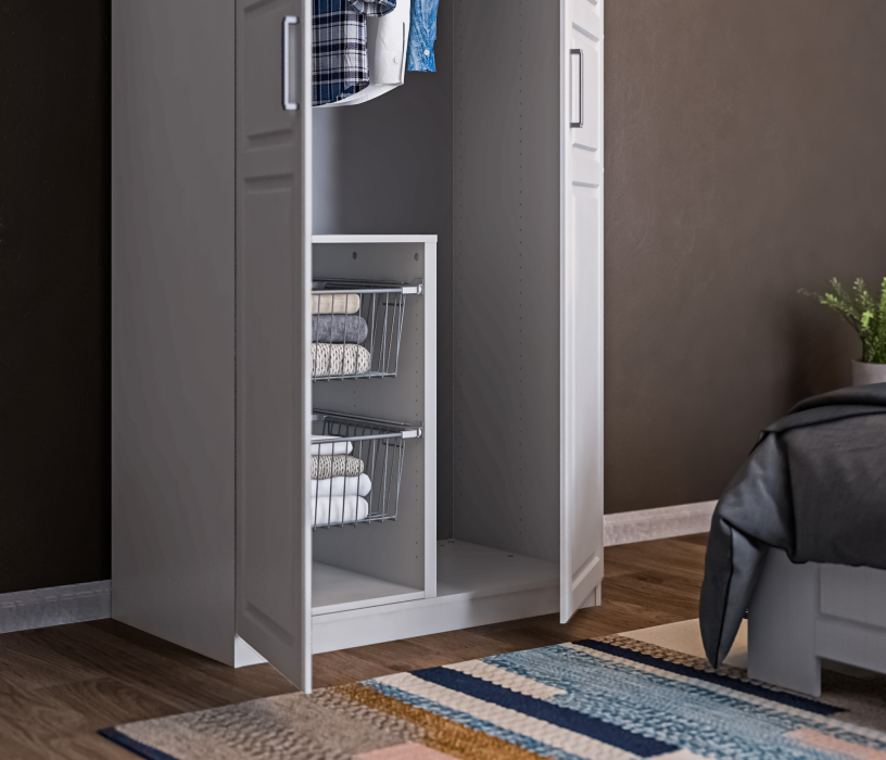 Шкафы распашные, Шкаф 2х дверный МАКС 1000 Белый/МДФ Белый матовый