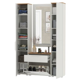 Два шкаф-пенала и обувница с ящиком с зеркалом Октава