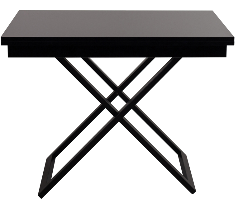 Обеденные столы, Стол-трансформер Cross  (глянец/ опоры черные)