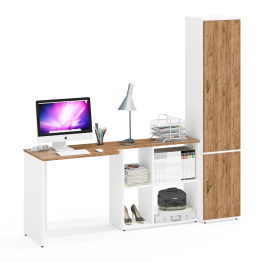 Стол-трансформер с пеналом с вешалкой для одежды и полкой Лидер-8