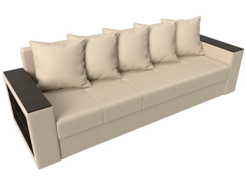 Диван прямой Дубай Лайт полки слева, экокожа