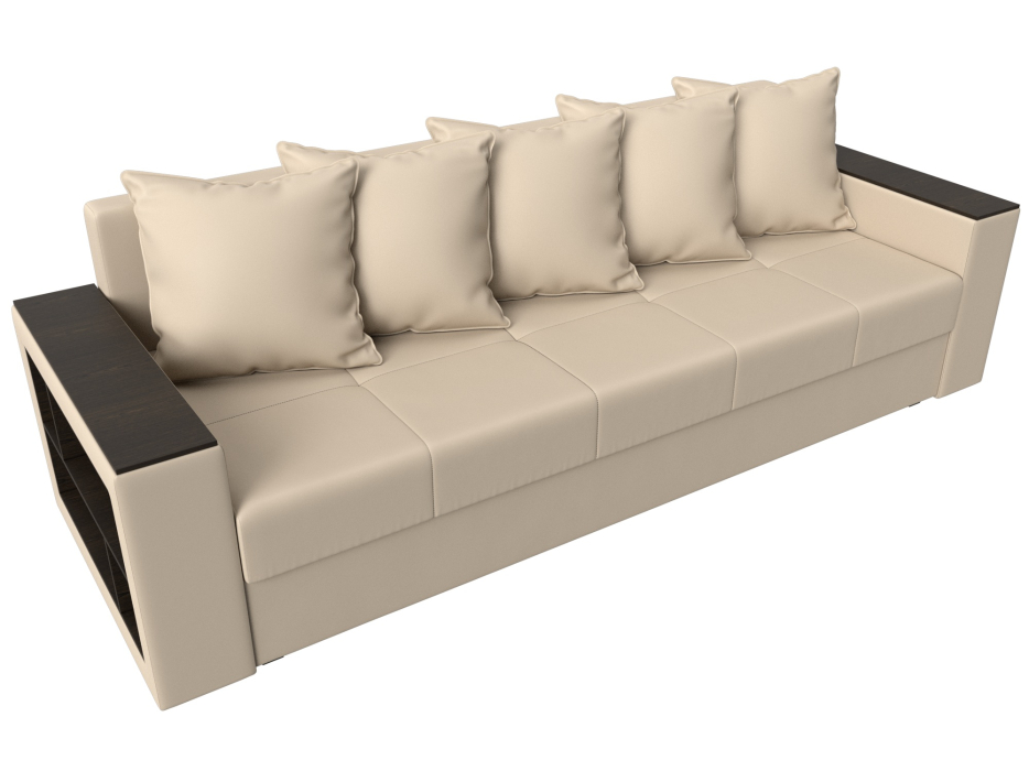 Диваны прямые, Диван прямой Дубай Лайт полки слева, экокожа