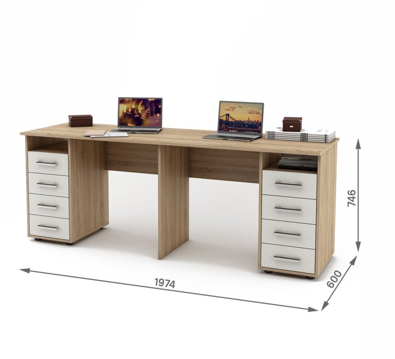 Прямые, Письменный стол Остин 18 для двоих