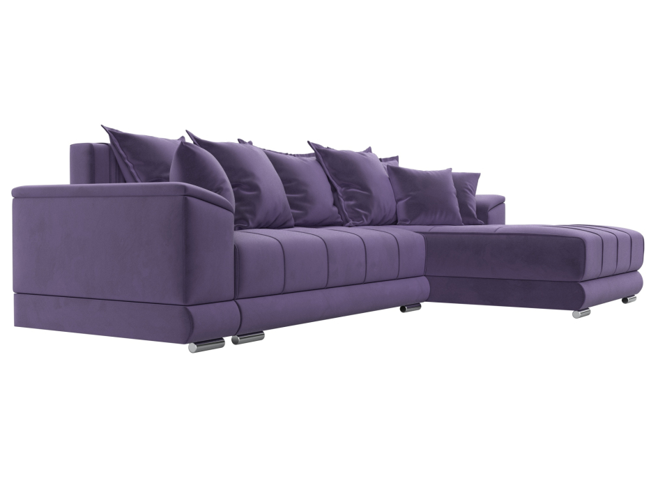 Диваны угловые в гостиную, Угловой диван НордСтар правый угол, велюр