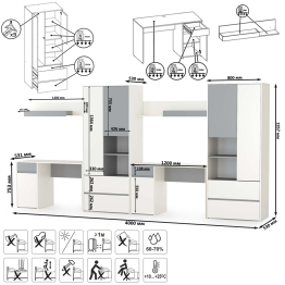 Торонто компоновка мебели № 12