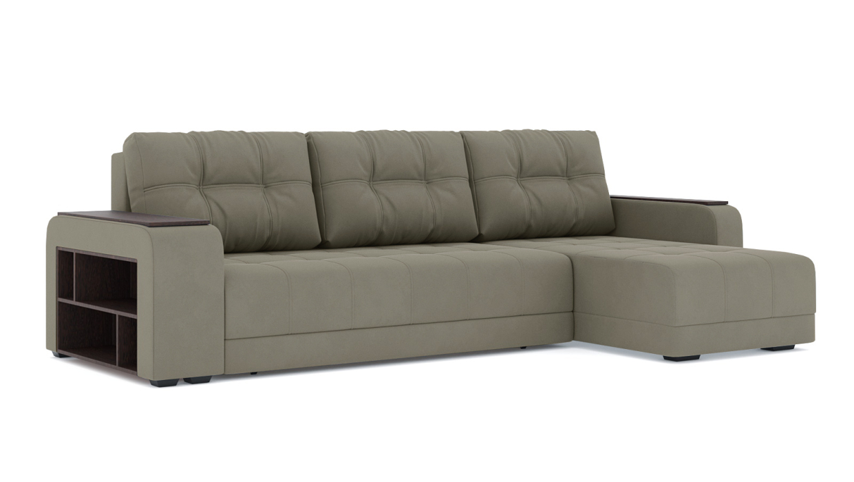 Диваны угловые в гостиную, Диван-кровать угловой Милан ПБ еврокнижка, велюр