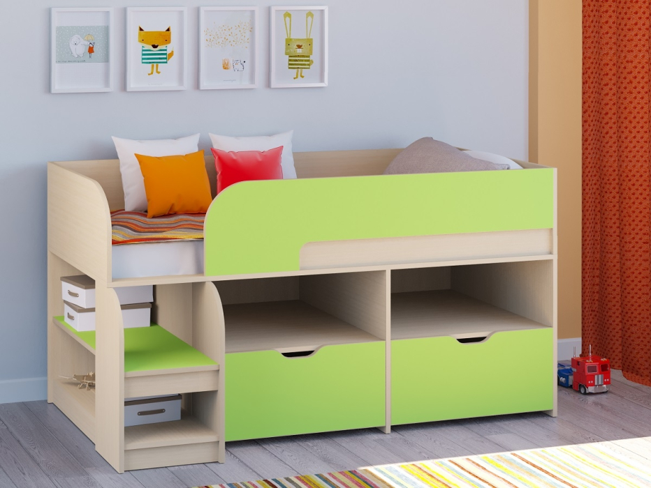 Кровати-чердаки, Кровать-чердак Астра 9 V6 Дуб молочный