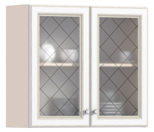 Регина РП-80 Полка с двумя витринами Песочный/Белое золото