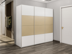 Шкафы-купе 3-х дверные, Шкаф-купе Эста 3-х дверный ДСП/Стекла фисташка/Доводчик 240х66х240