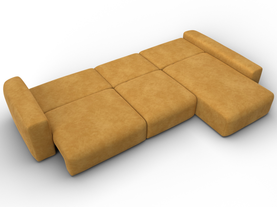 Диваны угловые в гостиную, Диван угловой Лига-066 НПБ Лонг угол правый, велюр BRUT