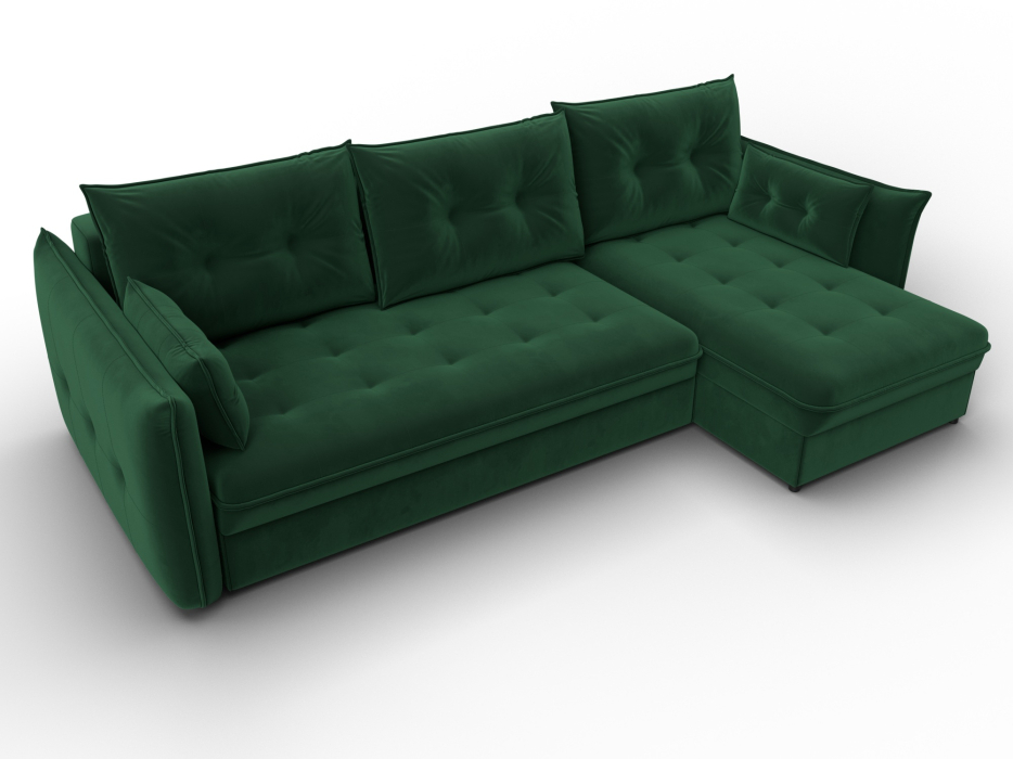 Диваны угловые в гостиную, Диван угловой Лига-100 НПБ угол универсальный, велюр SEVEN