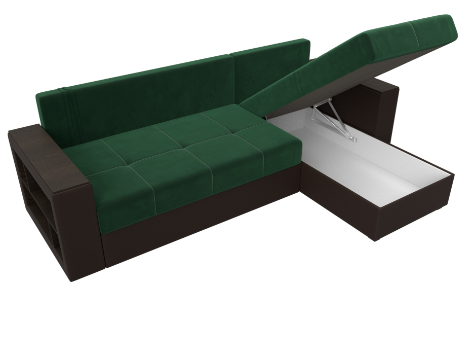 Диваны угловые в гостиную, Диван угловой Дубай Лайт угол универсальный, велюр/экокожа