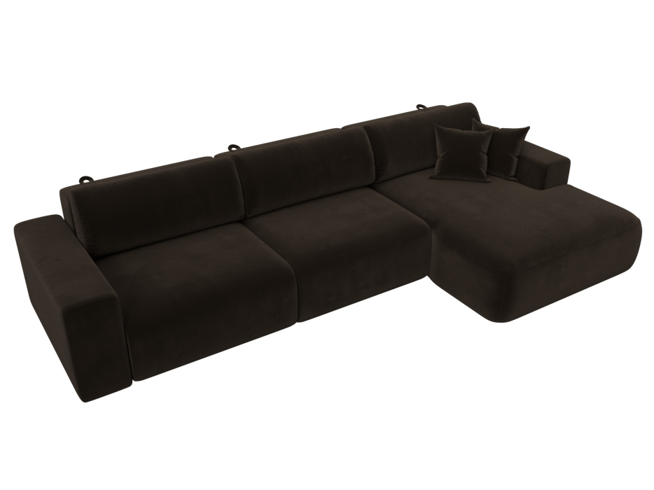 Диваны угловые в гостиную, Диван угловой Лига-036 Классик Лонг правый угол, микровельвет