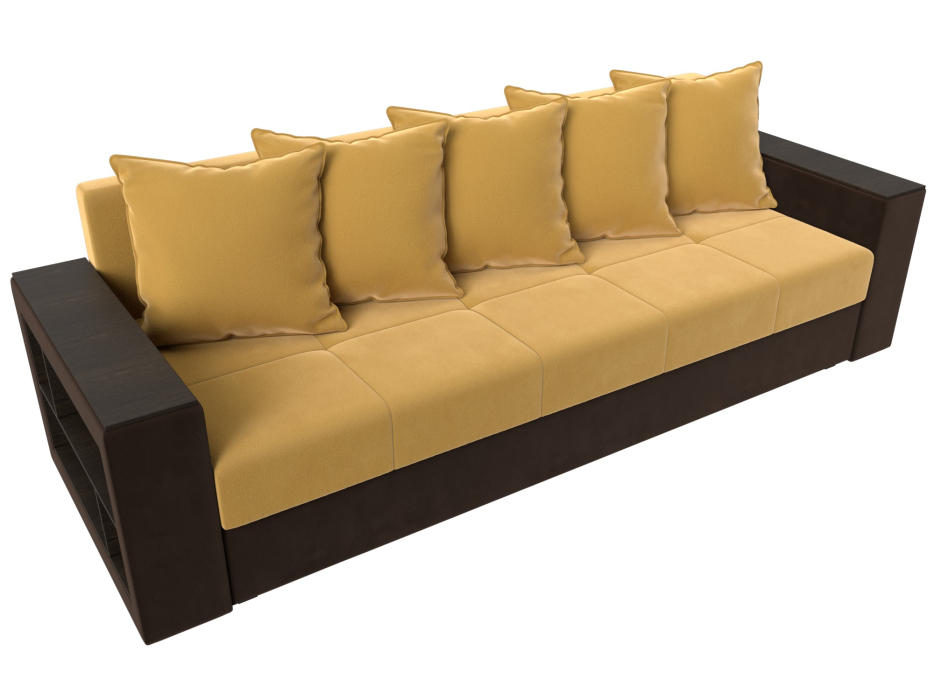 Диваны кровати со спальным местом, Диван прямой Дубай Лайт полки слева, микровельвет