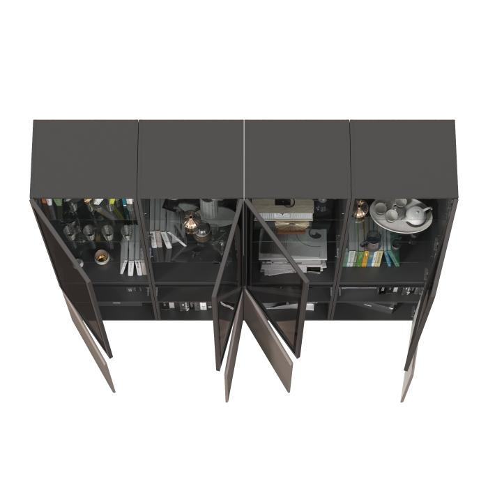 Витрины, Набор шкафов со стеклом Сидней № 18