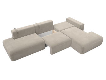 Диван угловой Лига-036 Модерн Лонг правый угол, микровельвет