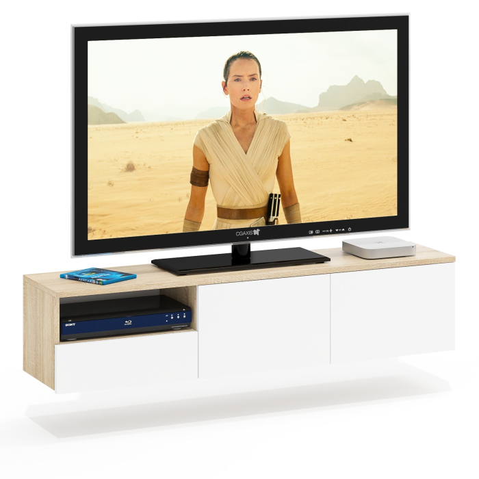 ТВ-тумбы, ТВ-тумба для телевизора подвесная выдвижной ящик и дверки Сити-10