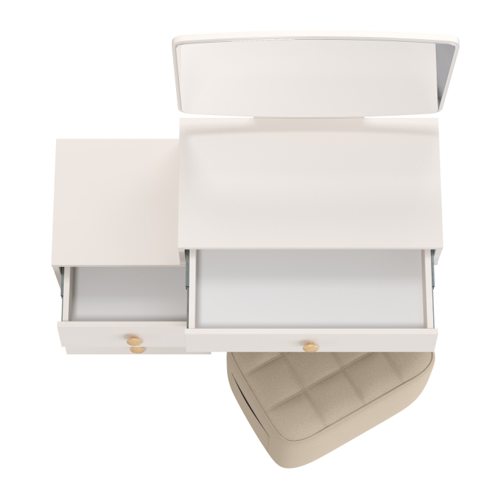 С зеркалом, Пуфик с карманом Вики и косметический столик Афина