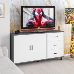 Широкий тумба-комод с ящиками и дверками РВК 123-1604