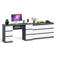 Компьютерные столы, Комод Мори на шесть ящиков МК1200.6 и Стол компьютерный 2-х тумбовый Мори МС-2