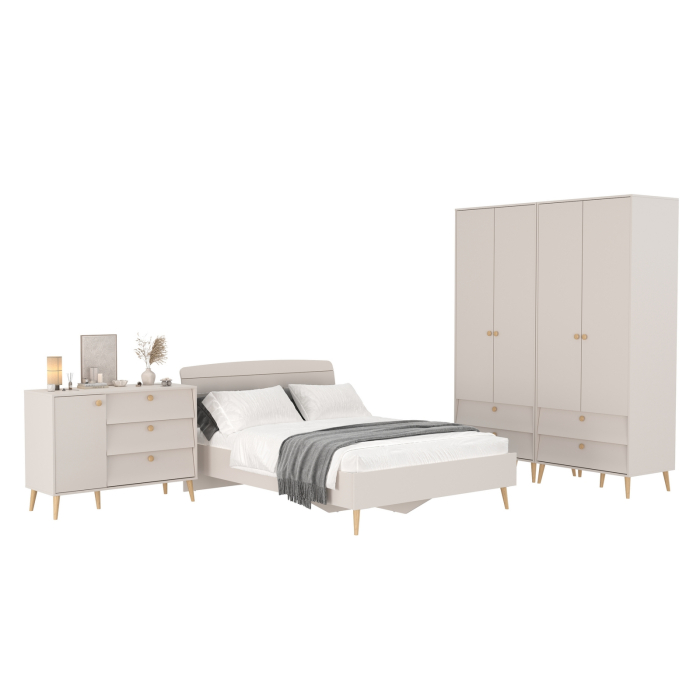 Спальные гарнитуры, Спальня Афина Сп-18 кровать 1400 с комодом и двумя шкафами