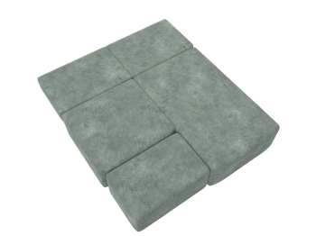 Диван угловой модульный с пуфом Лига-060 НПБ угол универсальный, велюр BRUT