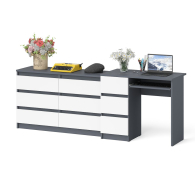 Домашние кабинеты, Комод Мори МК1200 6-ть ящиков со столом компьютерным МС-6 левым