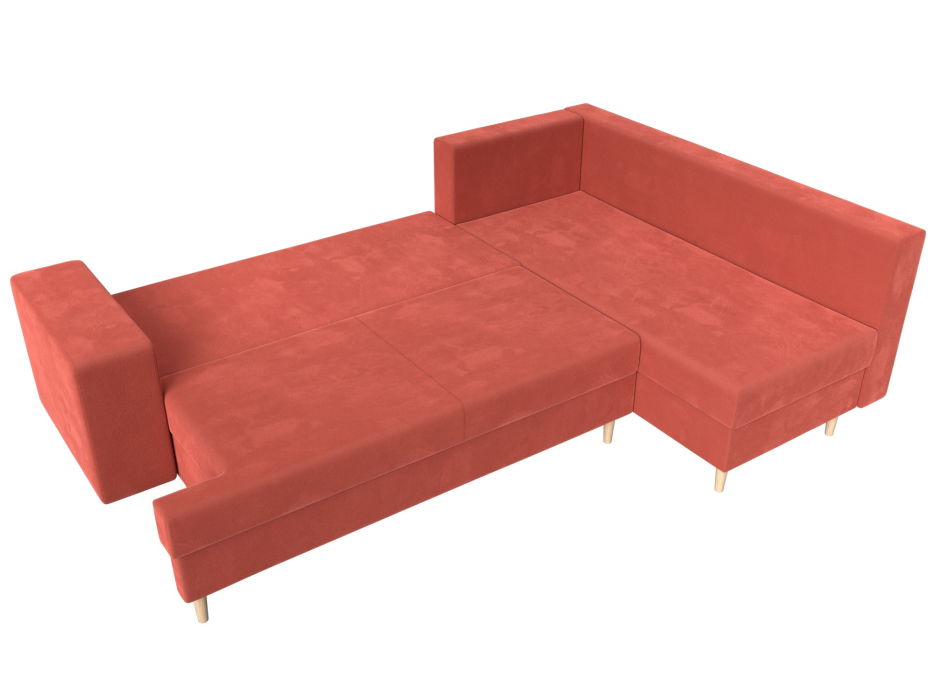 Диваны угловые в гостиную, Диван угловой Сильвана правый угол, микровельвет