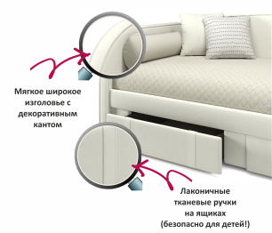 Мягкая кровать Elda 900 с ортопедическим основанием и матрасом ГОСТ