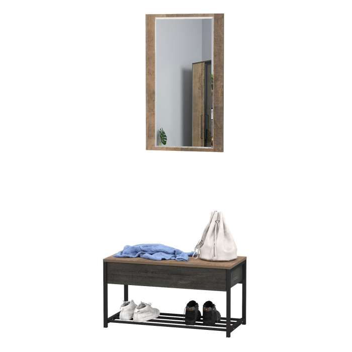 Прихожие, Тумба для обуви с ящиком и зеркалом Трувор