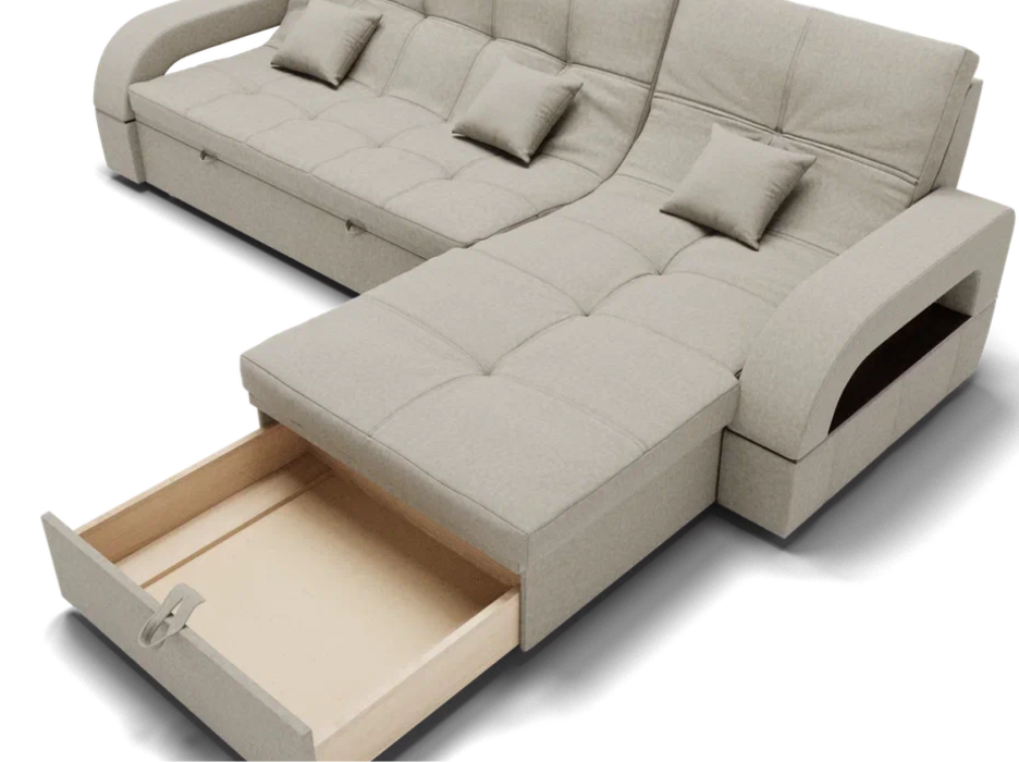 Диваны с ящиком для белья, Модульный диван Майами-2,микровелюр,антивандальная и водостойкая ткань,венеция