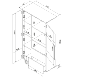 Витрина Алма двухдверный