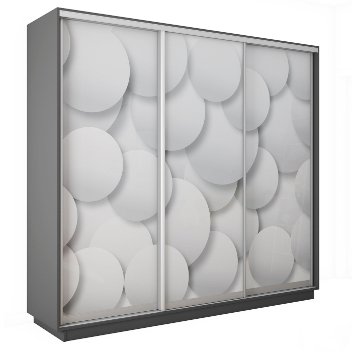 Шкафы-купе 3-х дверные, Шкаф-купе Экспресс 3-х дверный Фотопечать Шары Стекла 210х45х220
