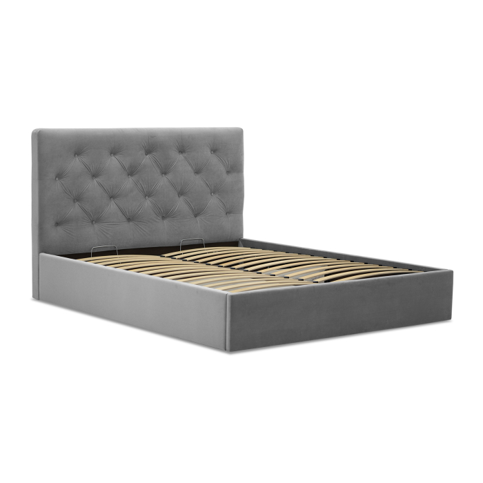 Мягкая кровать, Двуспальная кровать БЕЛЛИНИ 180х200, с подъемным механизмом, велюр